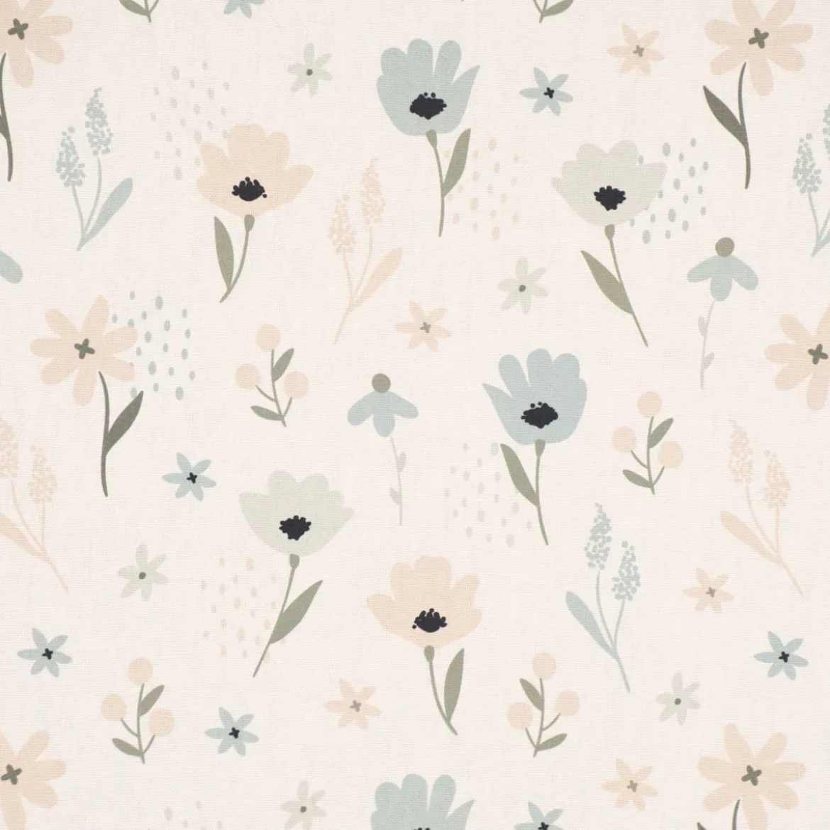SCHÖNER LEBEN. Vorhang Pastell Blumen ecru mintgrün vanille 245cm oder Wunschlänge