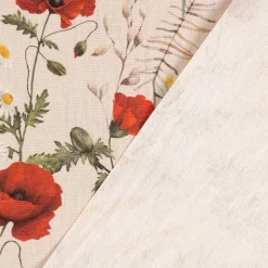 SCHÖNER LEBEN. Vorhang Poppy Mohnblumen Kamille Getreide beige rot 245cm oder Wunschlänge