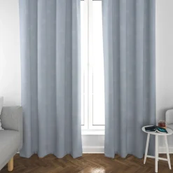 SCHÖNER LEBEN. Vorhang Pusteblumen hellblau weiß 245cm oder Wunschlänge