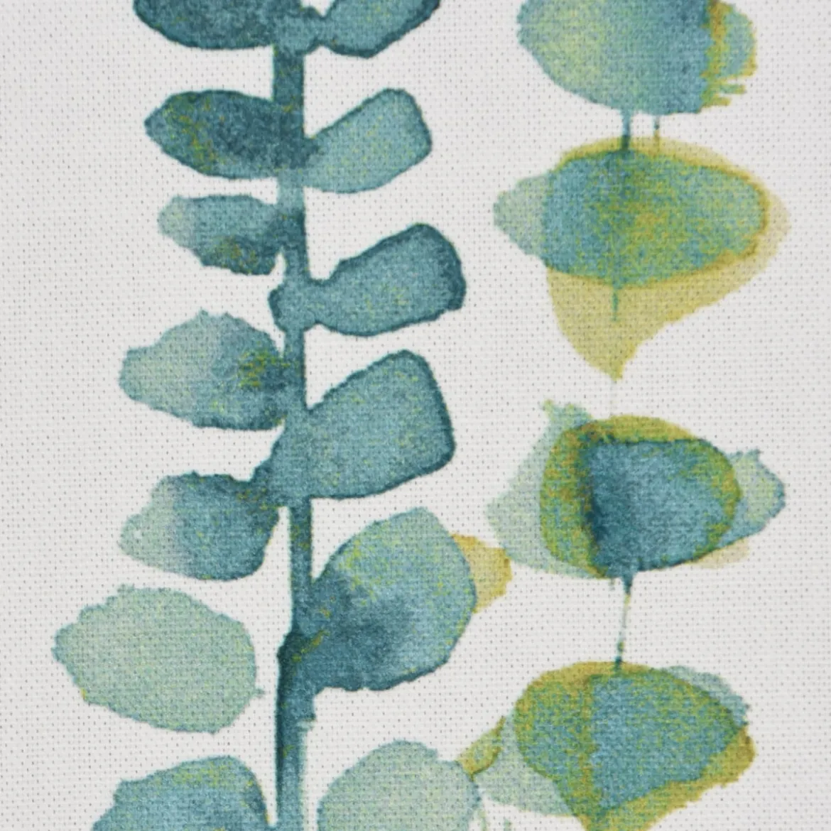 SCHÖNER LEBEN. Vorhang Ranken Blätter Aquarell weiß grün blau 245cm oder Wunschlänge