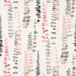 SCHÖNER LEBEN. Vorhang Ranken Blätter Aquarell weiß grün rosa 245cm oder Wunschlänge