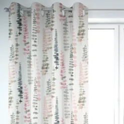 SCHÖNER LEBEN. Vorhang Ranken Blätter Aquarell weiß grün rosa 245cm oder Wunschlänge