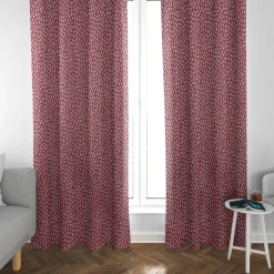 SCHÖNER LEBEN. Vorhang Smok-Schlaufenband rot Kleckse Tropfen 245cm oder Wunschlänge
