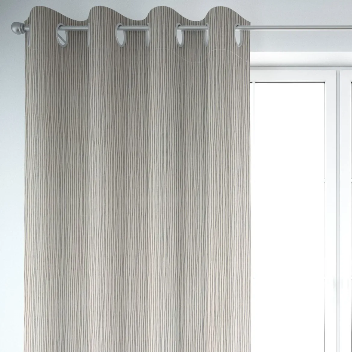 SCHÖNER LEBEN. Vorhang Streifen Linien schwarz wollweiß 245cm oder Wunschlänge
