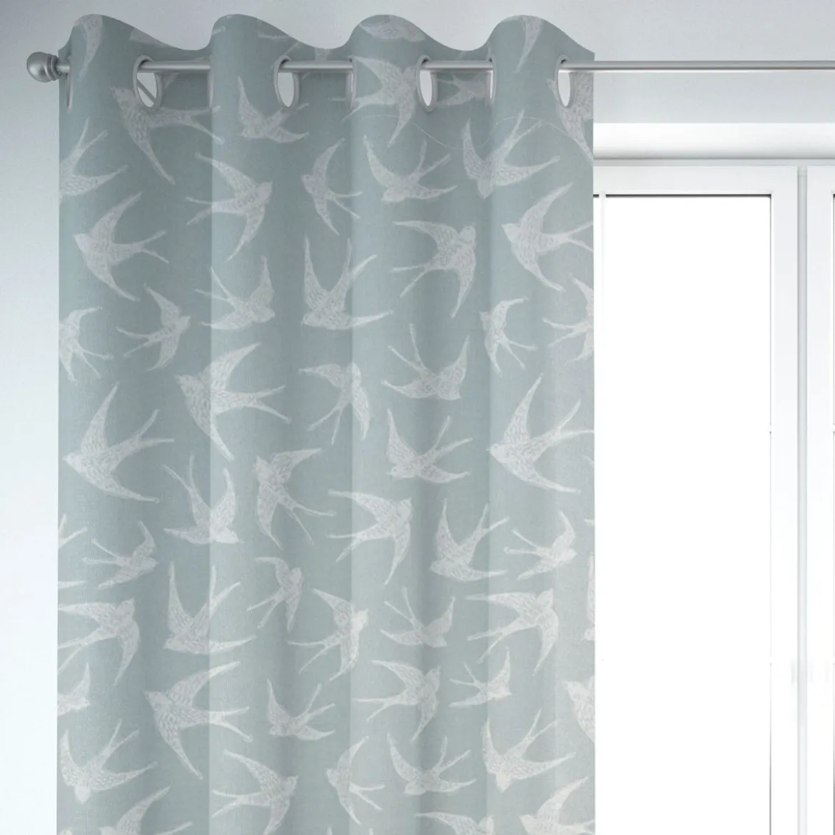 SCHÖNER LEBEN. Vorhang STUDIO G Schwalben mint weiß 245cm oder Wunschlänge