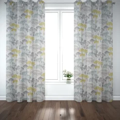 SCHÖNER LEBEN. Vorhang STUDIO G Blumen Gräser Mineral blau grün grau 245cm oder Wunschlänge