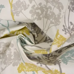 SCHÖNER LEBEN. Vorhang STUDIO G Blumen Gräser Mineral blau grün grau 245cm oder Wunschlänge