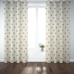 SCHÖNER LEBEN. Vorhang STUDIO G Digitaldruck Bienen taupe gelb 245cm oder Wunschlänge
