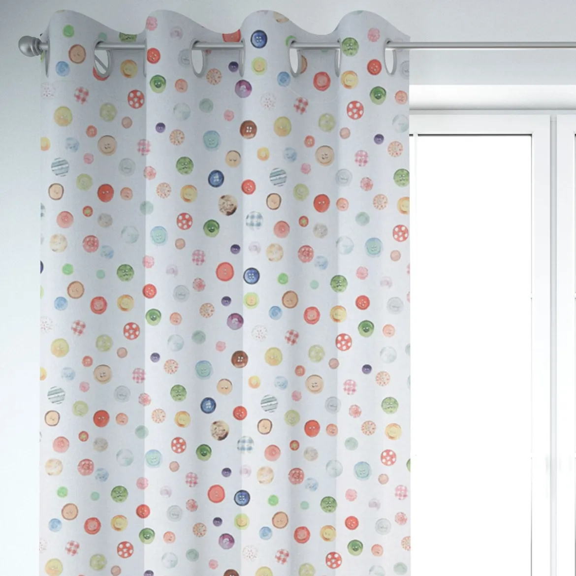 SCHÖNER LEBEN. Vorhang STUDIO G Digitaldruck Nähen Knöpfe ecru multi 245cm oder Wunschlänge