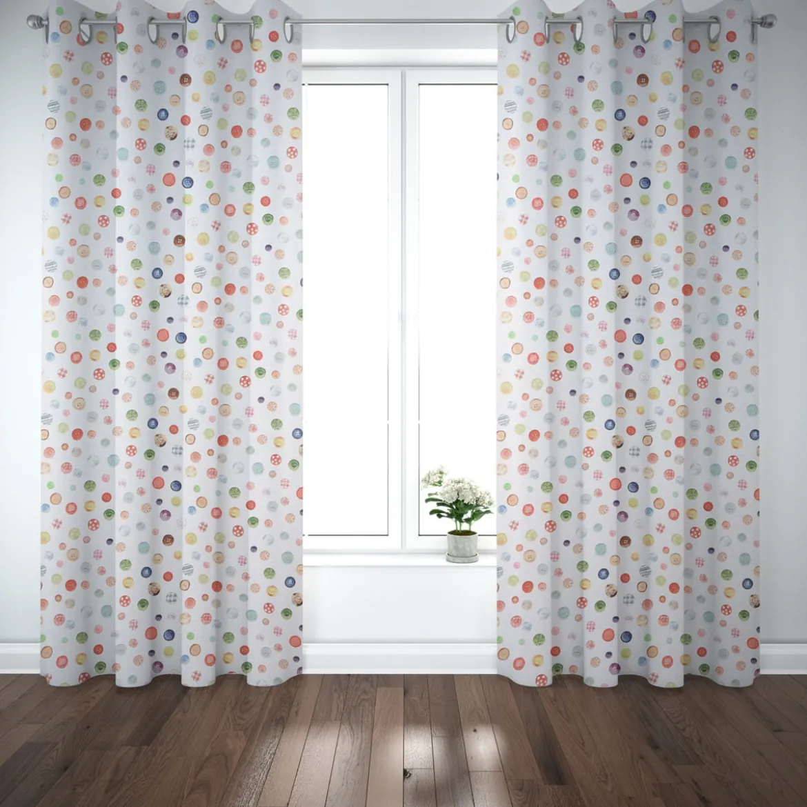 SCHÖNER LEBEN. Vorhang STUDIO G Digitaldruck Nähen Knöpfe ecru multi 245cm oder Wunschlänge