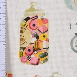 SCHÖNER LEBEN. Vorhang STUDIO G Digitaldruck Süßigkeiten Bonbons Candyshop ecru multi 245cm oder Wunschlänge