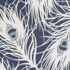 SCHÖNER LEBEN. Vorhang STUDIO G Federn Pfau dunkelblau weiß blau 245cm oder Wunschlänge