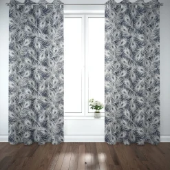 SCHÖNER LEBEN. Vorhang STUDIO G Federn Pfau dunkelblau weiß blau 245cm oder Wunschlänge