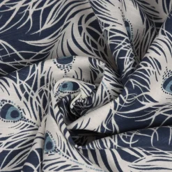 SCHÖNER LEBEN. Vorhang STUDIO G Federn Pfau dunkelblau weiß blau 245cm oder Wunschlänge
