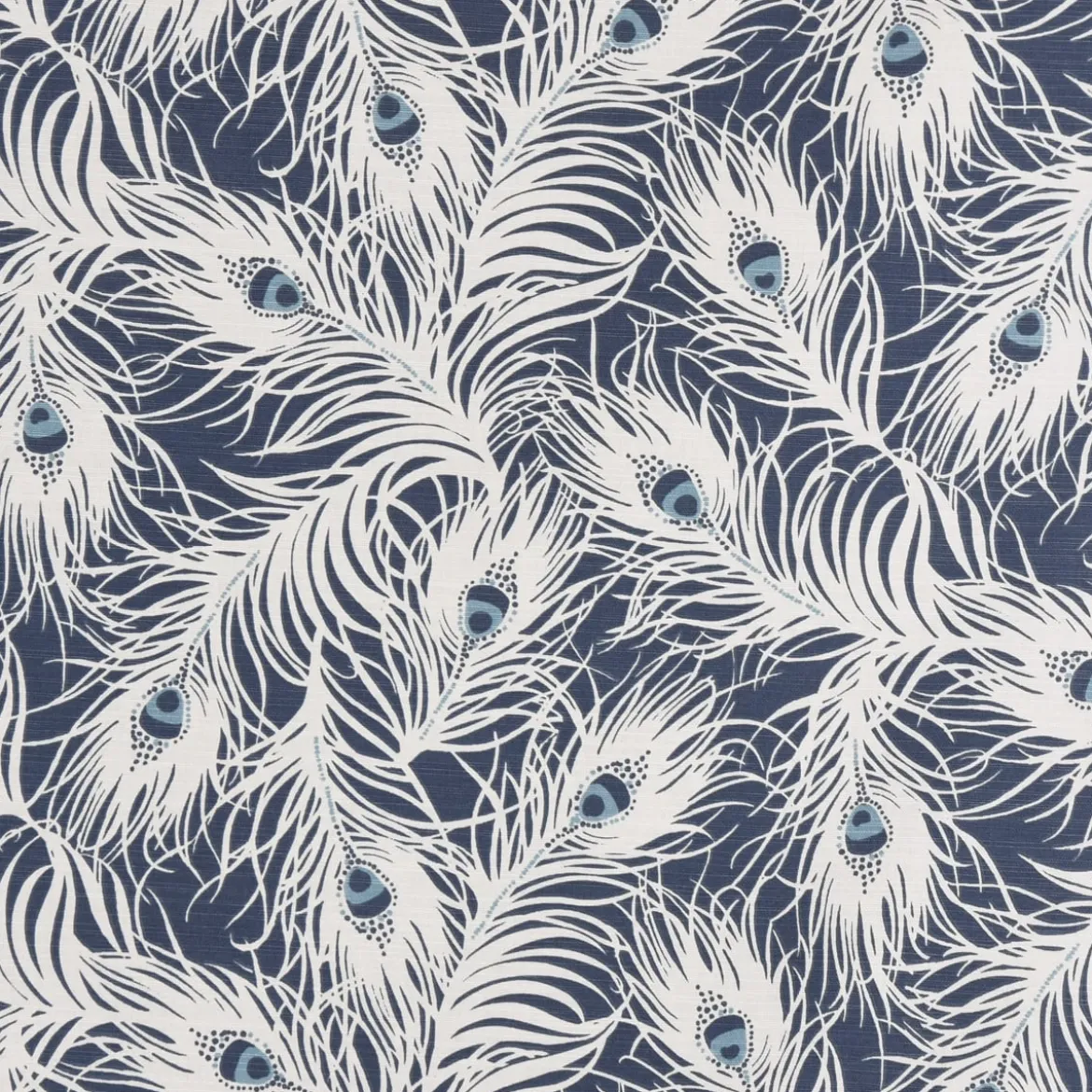 SCHÖNER LEBEN. Vorhang STUDIO G Federn Pfau dunkelblau weiß blau 245cm oder Wunschlänge