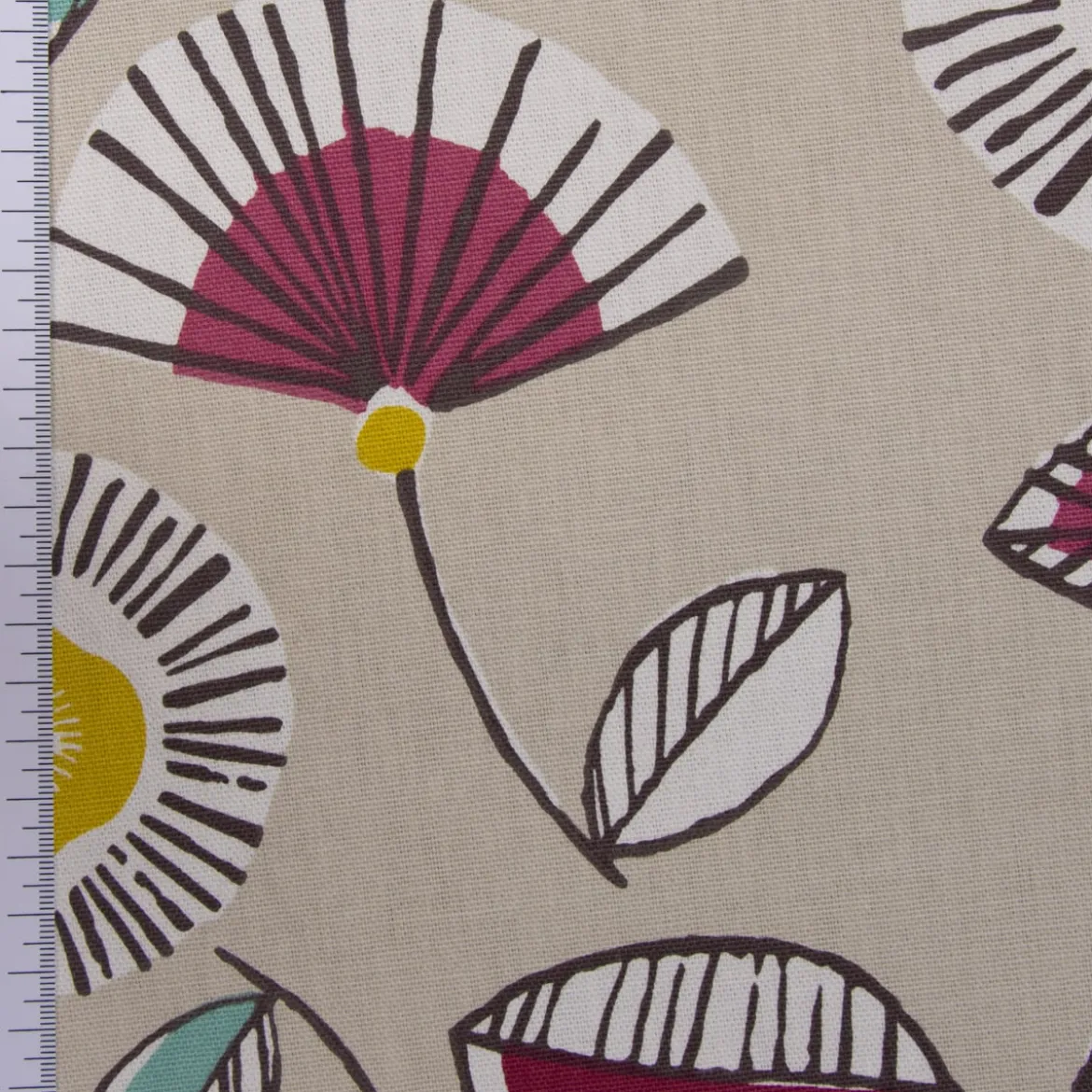 SCHÖNER LEBEN. Vorhang Sundance Blumen beige ocker beere aqua 245cm oder Wunschlänge