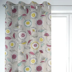 SCHÖNER LEBEN. Vorhang Sundance Blumen beige ocker beere aqua 245cm oder Wunschlänge