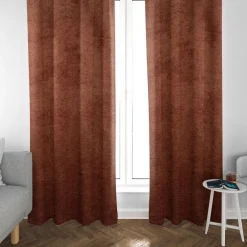 SCHÖNER LEBEN. Vorhang Thermovorhang Akustik Soft Teddy Deluxe terrakotta 245cm oder Wunschlänge