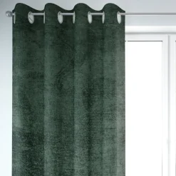 SCHÖNER LEBEN. Vorhang Thermovorhang Akustik Soft Teddy Deluxe dunkelgrün 245cm oder Wunschlänge