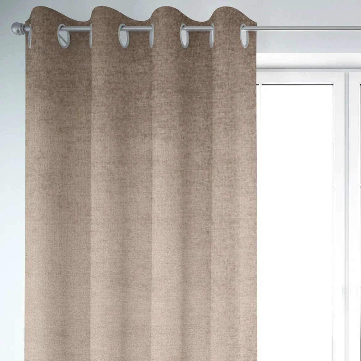 SCHÖNER LEBEN. Vorhang Thermovorhang Akustik Soft Teddy Deluxe beige 245cm oder Wunschlänge