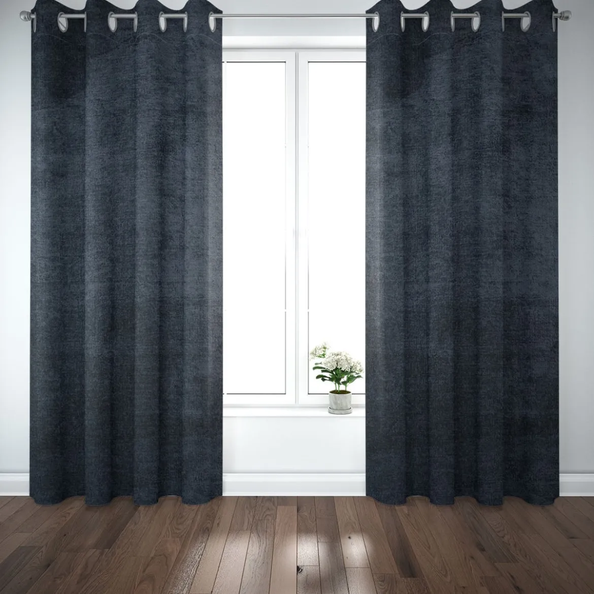 SCHÖNER LEBEN. Vorhang Thermovorhang Akustik Soft Teddy Deluxe dunkelblau 245cm oder Wunschlänge