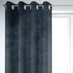 SCHÖNER LEBEN. Vorhang Thermovorhang Akustik Soft Teddy Deluxe dunkelblau 245cm oder Wunschlänge