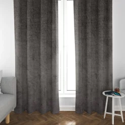 SCHÖNER LEBEN. Vorhang Thermovorhang Akustik Soft Teddy Deluxe grau 245cm oder Wunschlänge