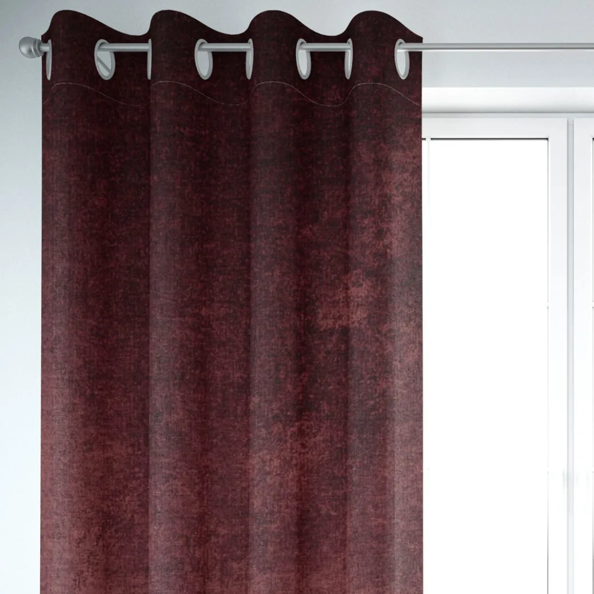 SCHÖNER LEBEN. Vorhang Thermovorhang Akustik Soft Teddy Deluxe weinrot 245cm oder Wunschlänge