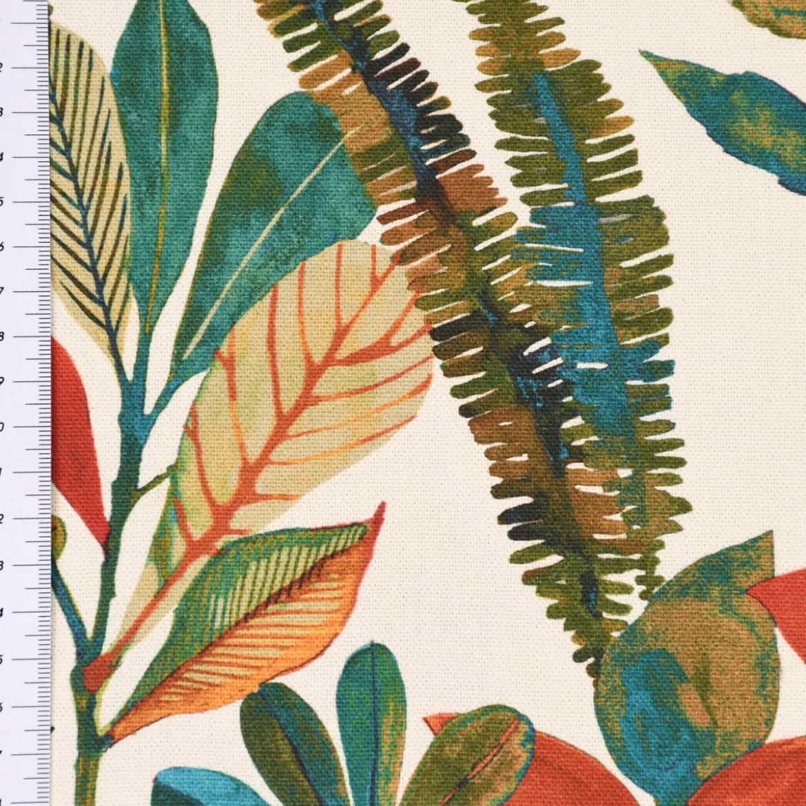 SCHÖNER LEBEN. Vorhang Tonga Spice Exotik Blätter Pflanzen bunt 245cm oder Wunschlänge