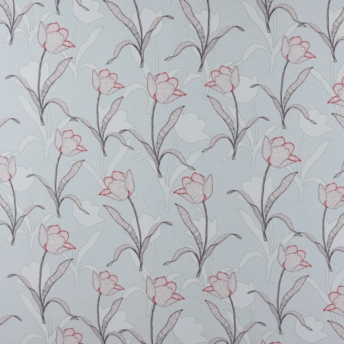 SCHÖNER LEBEN. Vorhang Tulpen mint 245cm oder Wunschlänge