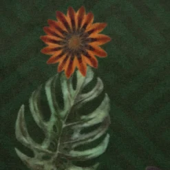 SCHÖNER LEBEN. Vorhang Velvet Deluxe Samt Tropical Vögel Blumen grün bunt 245cm oder Wunschlänge