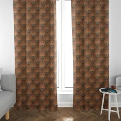 SCHÖNER LEBEN. Vorhang Velvet Deluxe Samt Pfauenauge Pfauenfeder ocker gold 245cm oder Wunschlänge
