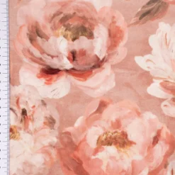 SCHÖNER LEBEN. Vorhang Velvet Deluxe Romantic Peony Dream Pfingstrosen rosa 245cm oder Wunschlänge