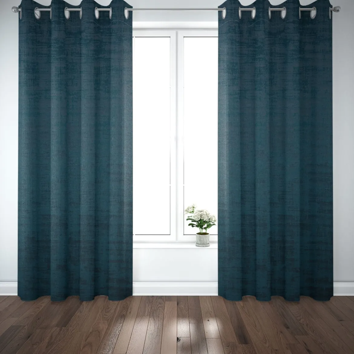 SCHÖNER LEBEN. Vorhang Velvet Marble Samt mit Struktur uni blau 245cm oder Wunschlänge