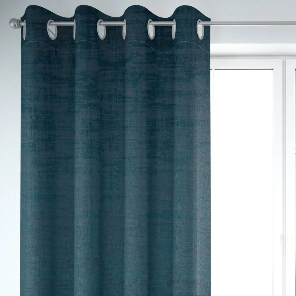 SCHÖNER LEBEN. Vorhang Velvet Marble Samt mit Struktur uni blau 245cm oder Wunschlänge