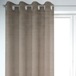 SCHÖNER LEBEN. Vorhang Velvet Marble Samt mit Struktur uni sand 245cm oder Wunschlänge