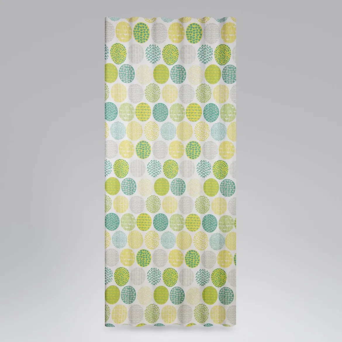 SCHÖNER LEBEN. Vorhang Vorhangschal mit Smok-Schlaufenband creme Kreise grün taupe Tönen 245cm oder Wunschlänge