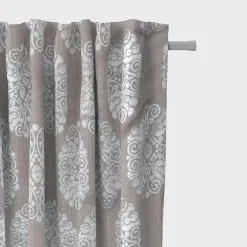 SCHÖNER LEBEN. Vorhang Vorhangschal mit Smok-Schlaufenband Adagio Ornament Metallicprint 245cm oder Wunschlänge