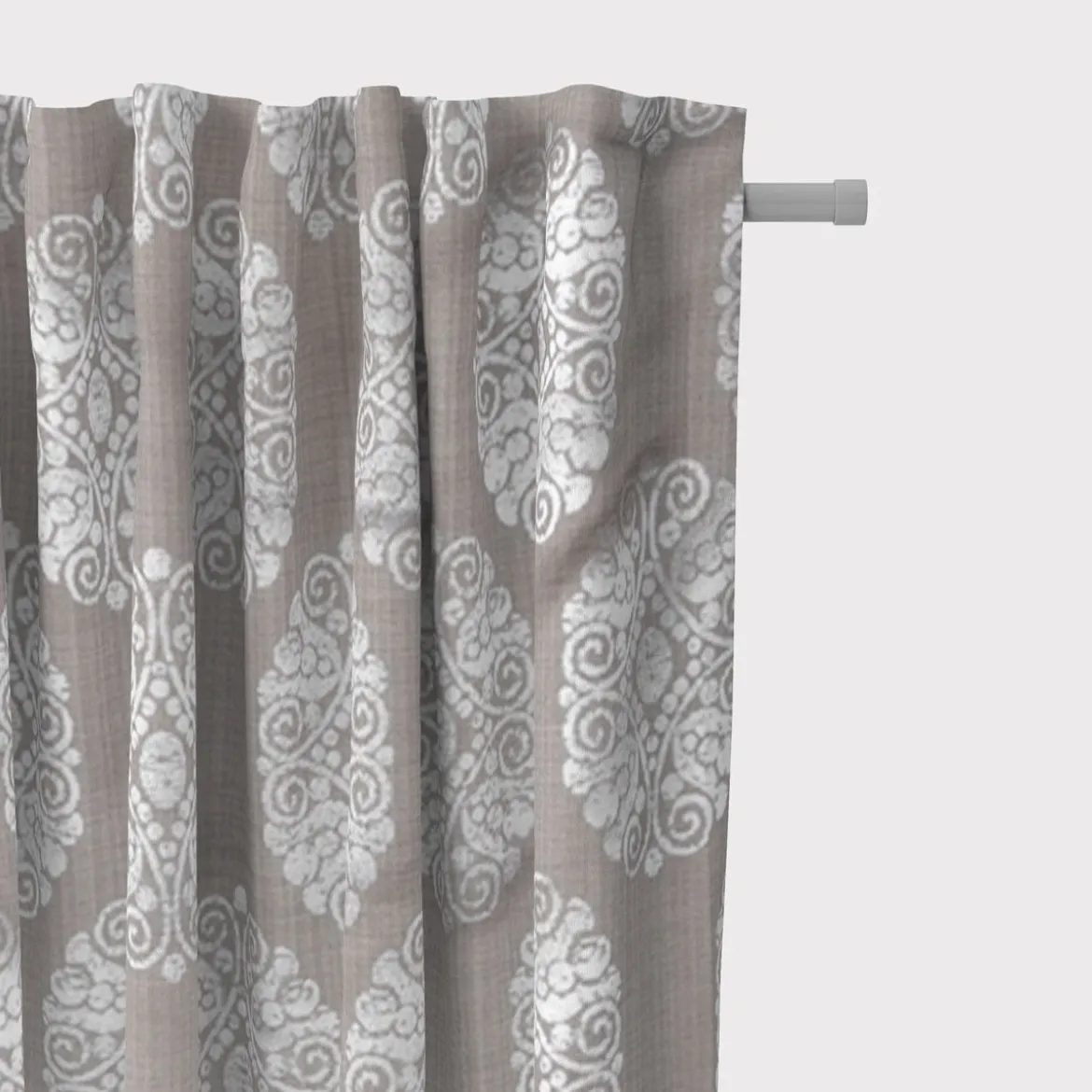 SCHÖNER LEBEN. Vorhang Vorhangschal mit Smok-Schlaufenband Adagio Ornament Metallicprint 245cm oder Wunschlänge