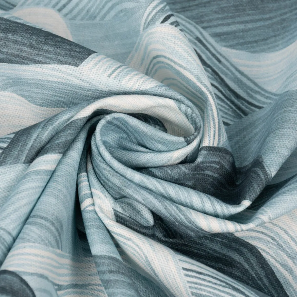 SCHÖNER LEBEN. Vorhang Wellen blau 245cm oder Wunschlänge