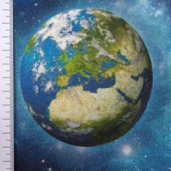 SCHÖNER LEBEN. Vorhang Weltall Weltraum Planeten Erde blau bunt 245cm oder Wunschlänge