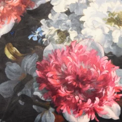SCHÖNER LEBEN. Wendekissen mit Kederumrandung und Federfüllung Samt Blumen bunt beere 50x50cm