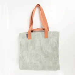 SCHÖNER LEBEN XXL Cord Tasche stabiler Riesenshopper Baby Rib mintgrün lachs 88x35x40 cm