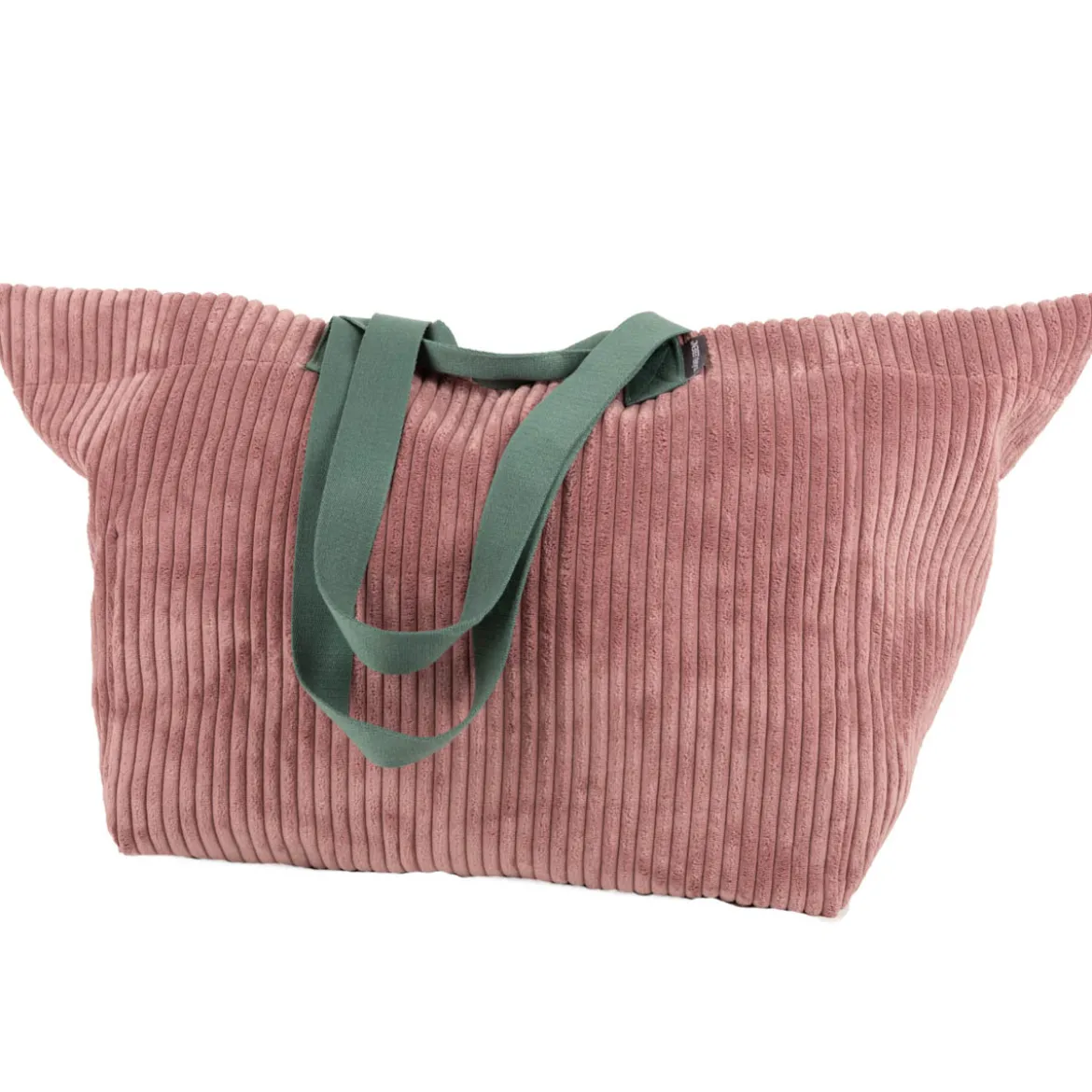 SCHÖNER LEBEN. XXL Cord Tasche stabiler Riesenshopper Baby Rib mauve grün 88x35x40cm
