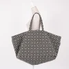SCHÖNER LEBEN. XXL Tasche stabiler Riesenshopper Kreise schwarz weiß 88x35x40cm
