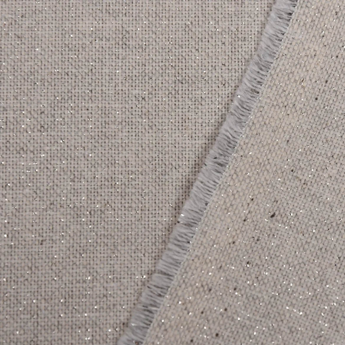 SCHÖNER LEBEN. Zugluftstopper Leinenlook Lurexeffekte Glamour uni hellgrau silber verschiedene Größen