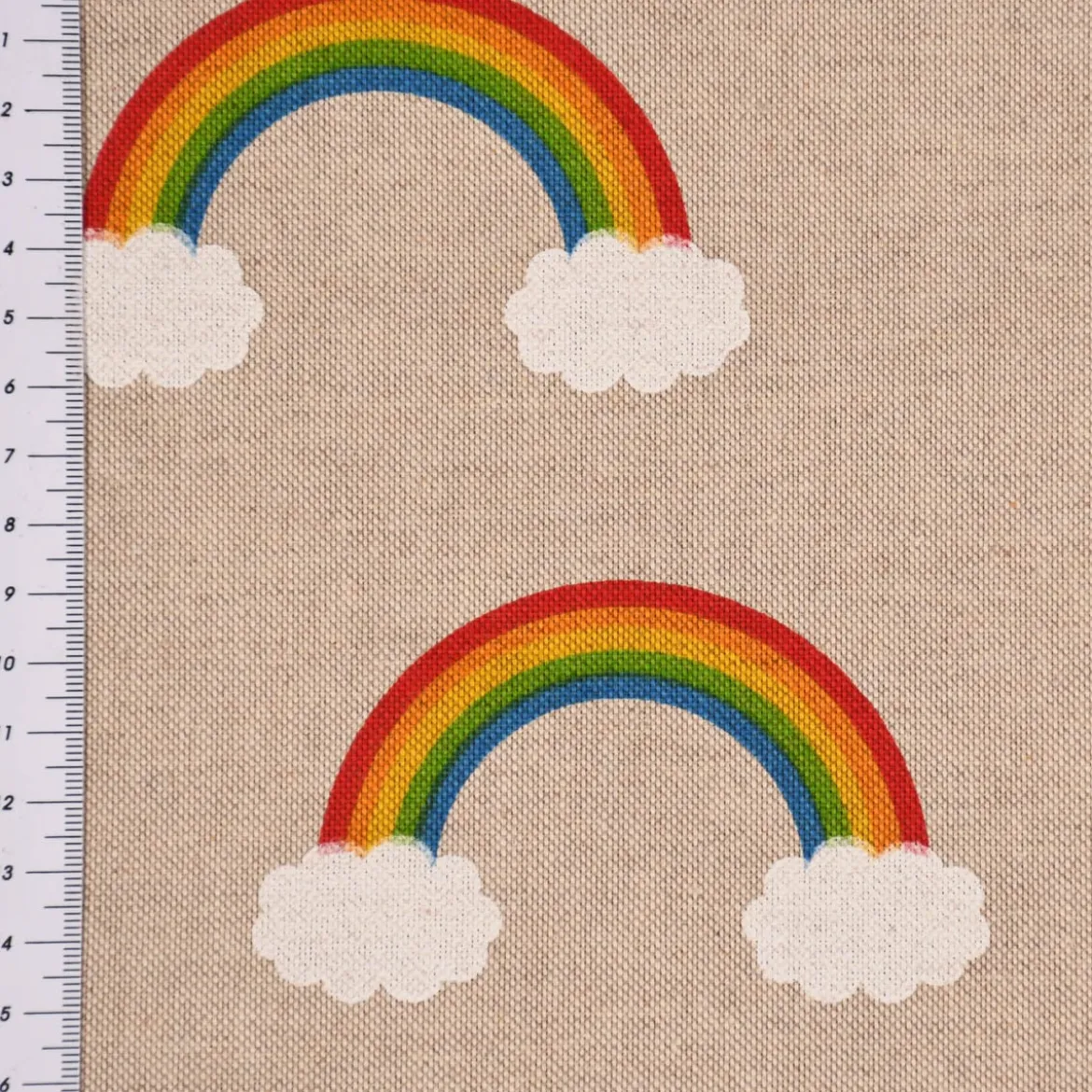 SCHÖNER LEBEN. Zugluftstopper Leinenlook Over the Rainbow Regenbogen Wolken natur bunt verschiedene Größen