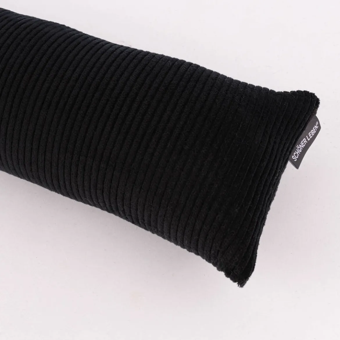 SCHÖNER LEBEN. Zugluftstopper Cord Baumwolle grob schwarz verschiedene Größen von SCHÖNER LEBEN.