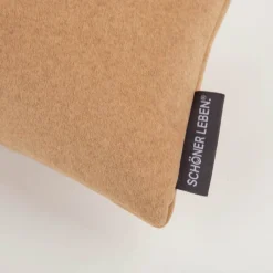 SCHÖNER LEBEN. Zugluftstopper Thermo kuschelweich uni in Camel für Fenster und Türen, waschbar, verschiedene Größen