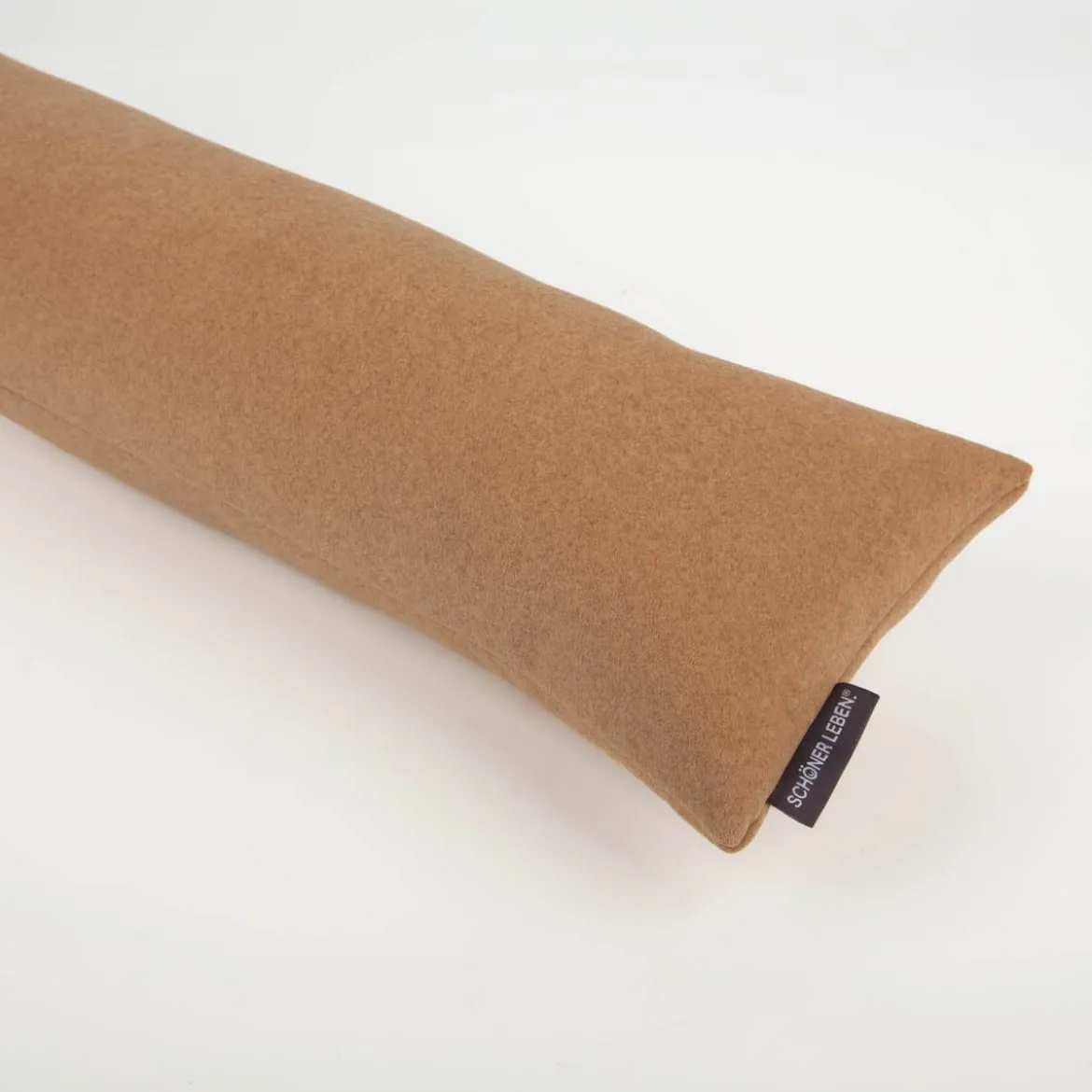 SCHÖNER LEBEN. Zugluftstopper Thermo kuschelweich uni in Camel für Fenster und Türen, waschbar, verschiedene Größen